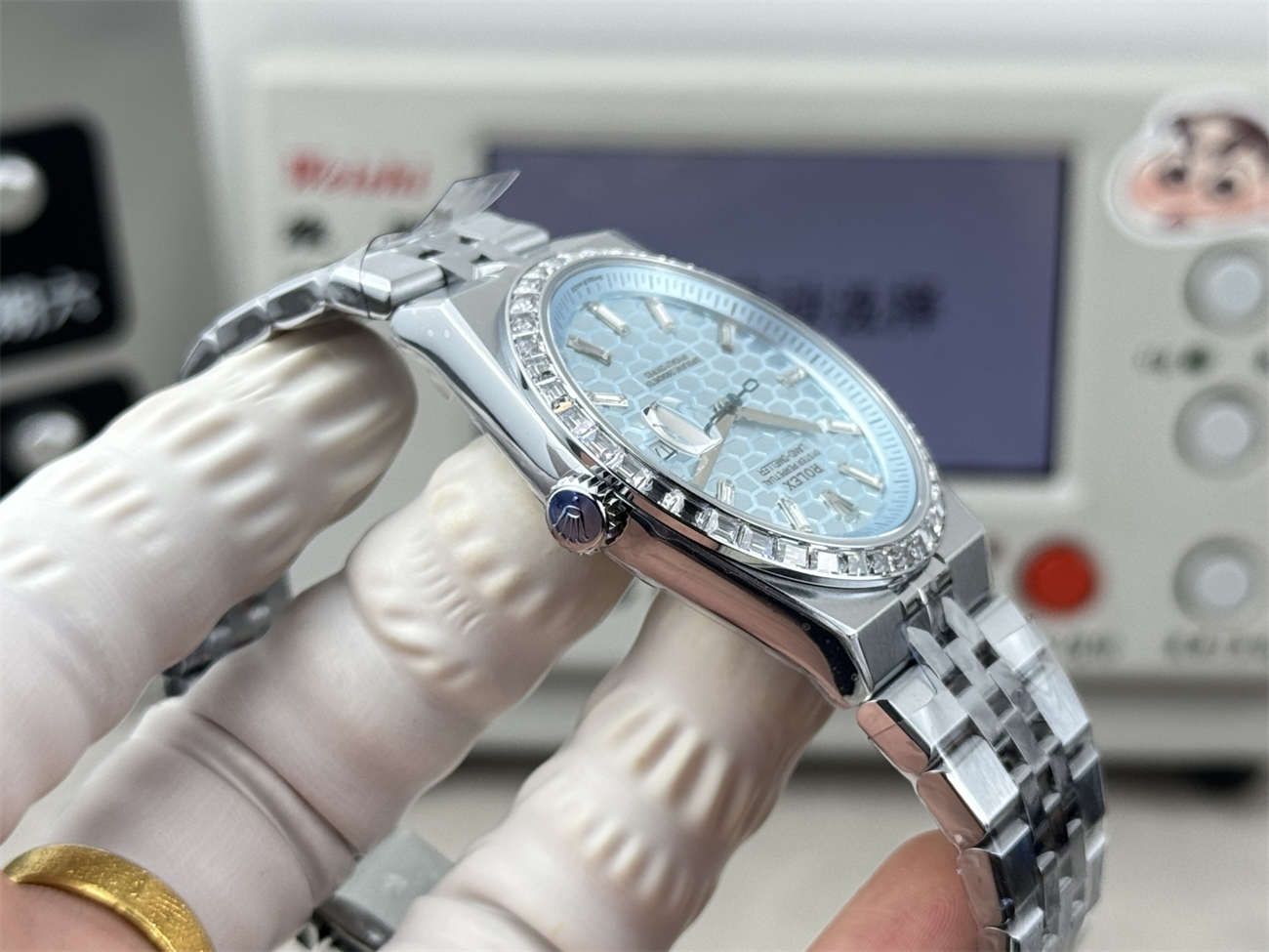 3B Factory Rolex Land-Dweller 127386TBR-0001 Replica – Platinum Look, Diamond Bezel & 163g Full Weight