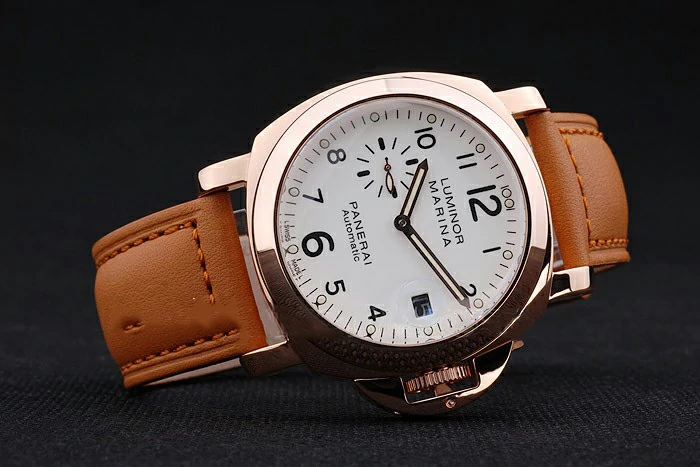 Panerai Luminor Marina White Dial Brown Leather Bracelet new10191