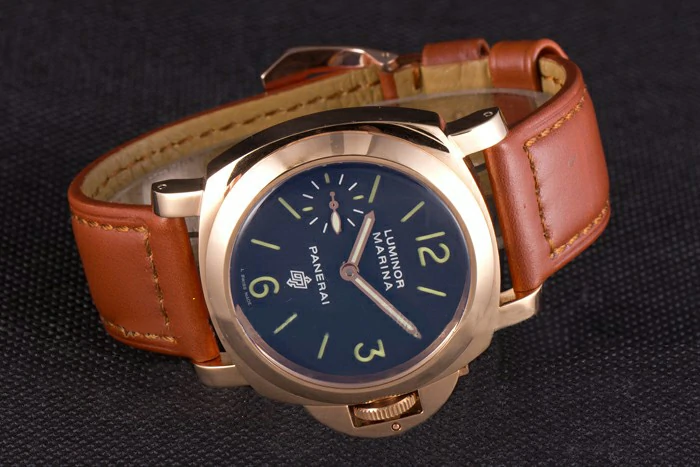 Panerai Luminor Marina Black Dial Brown Leather Bracelet new10231