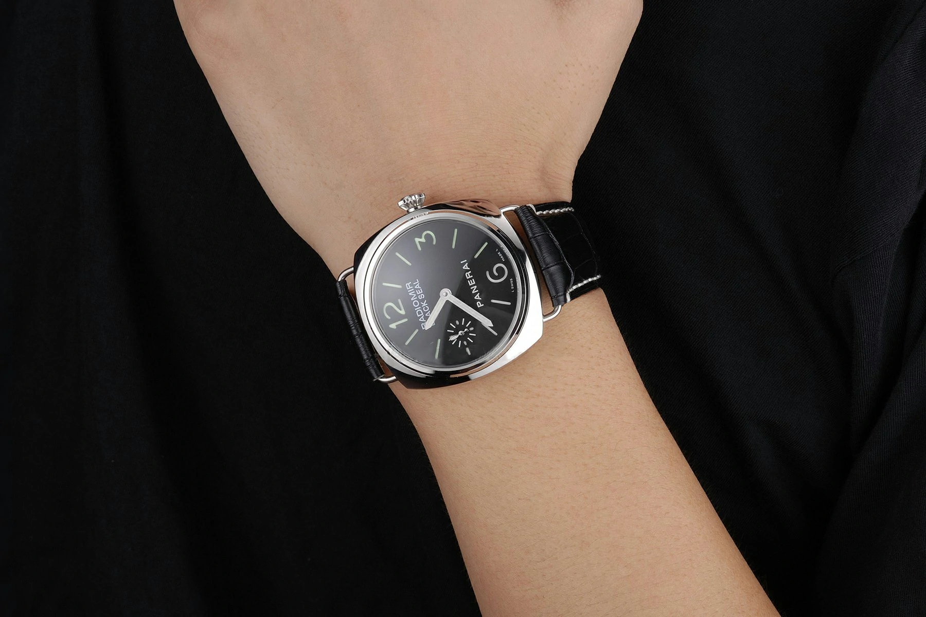 Panerai Radiomir Black Seal Black Dial Black Leather Bracelet new10381