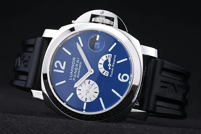 Panerai Luminor Power Reserve Black Dial Black Rubber Bracelet new10531
