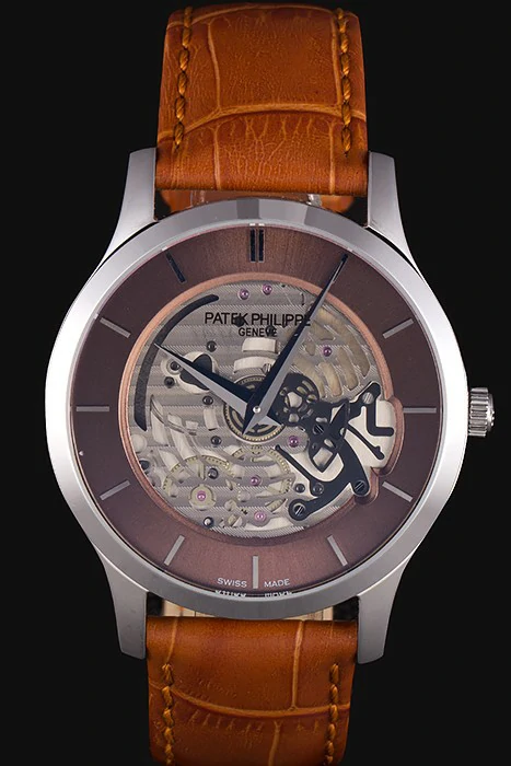Patek Philippe Complications Brown Dial Brown Leather Bracelet new117171