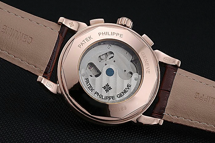 Patek Philippe Grand Complications Gold Case White Dial Roman Numerals Brown Leather Bracelet new118775