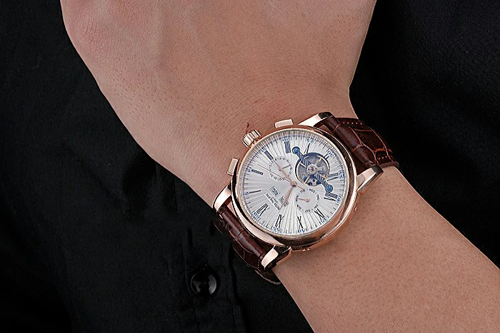 Patek Philippe Grand Complications Gold Case White Dial Roman Numerals Brown Leather Bracelet new118775