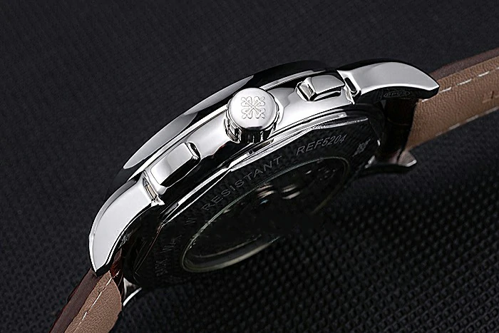 Patek Philippe Grand Complications Stainless Steel Case White Dial Roman Numerals Brown Leather Strap new118776