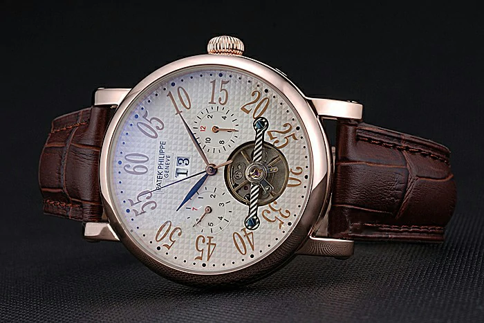 Patek Philippe Grand Complications Gold Case White Dial Arabic Numerals Brown Leather Bracelet new118777