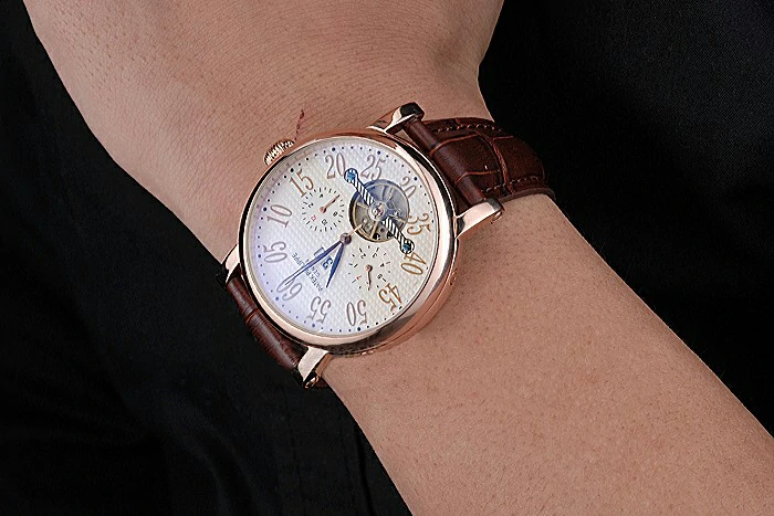 Patek Philippe Grand Complications Gold Case White Dial Arabic Numerals Brown Leather Bracelet new118777