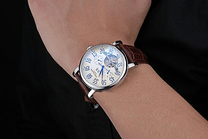 Patek Philippe Grand Complications Stainless Steel Case White Dial Roman Numerals Brown Leather Bracelet new118779