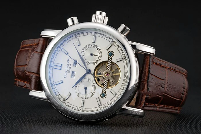 Patek Philippe Grand Complications Stainless Steel Case White Dial Brown Leather Bracelet new118782