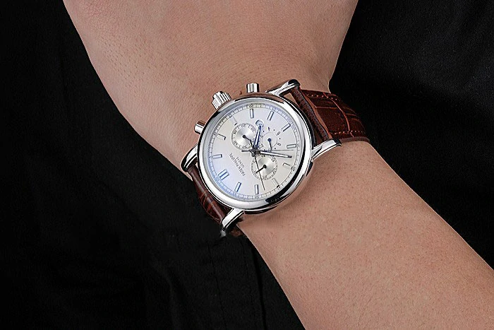 Patek Philippe Grand Complications Perpetual Calendar Stainless Steel Case White Dial Silver Chronograph new118786
