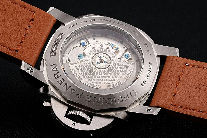 Panerai Radiomir Stainless Steel Bezel Orange Leather Bracelet new119007