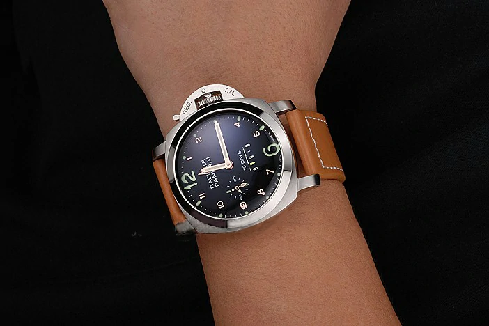 Panerai Radiomir Stainless Steel Bezel Orange Leather Bracelet new119007