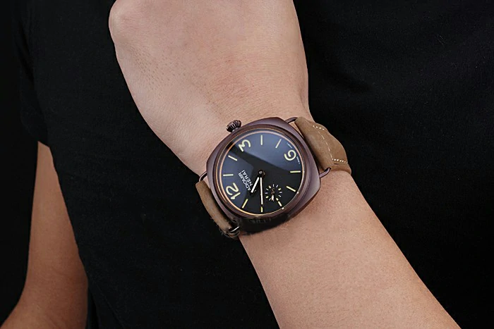 Panerai Radiomir Brown Stainless Steel Bezel Brown Leather Bracelet new119014