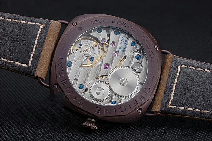 Panerai Radiomir Brown Stainless Steel Bezel Brown Leather Bracelet new119014