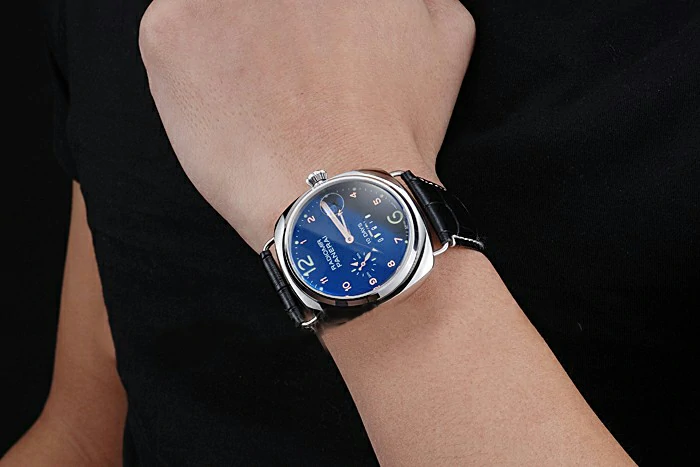 Panerai Radiomir Stainless Steel Bezel Black Leather Bracelet new119015