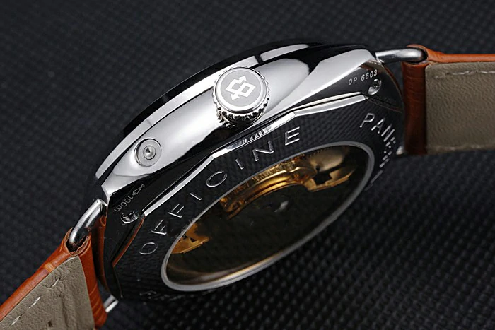 Panerai Radiomir Stainless Steel Bezel Cognac Leather Bracelet new119017