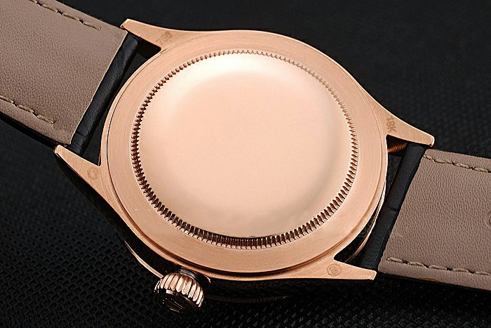 Rolex Cellini Time Rose Gold Case Black Dial Black Leather Bracelet new119934