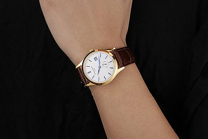 Patek Philippe Calatrava White Dial Gold Case Brown Leather Strap new120811