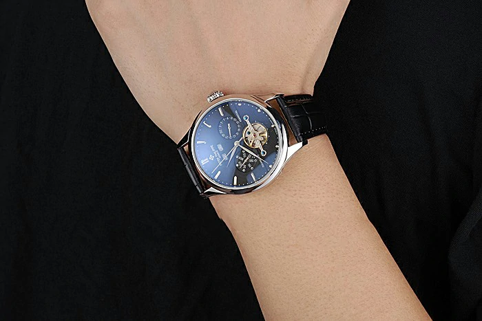 Patek Philippe Day Date Tourbillon Black Dial Stainless Steel Case Black Leather Strap new120812
