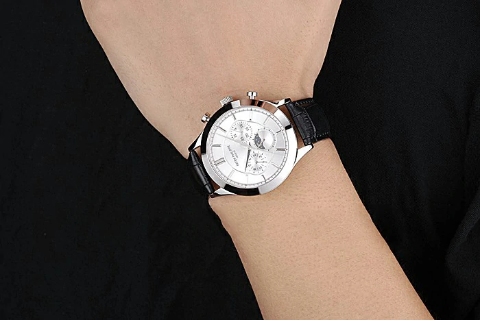 Patek Philippe Moonphase White Dial Stainless Steel Case Black Leather Strap new120817