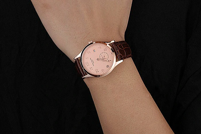 Patek Philippe Calatrava Rose Dial Rose Gold Case Brown Leather Strap new120818