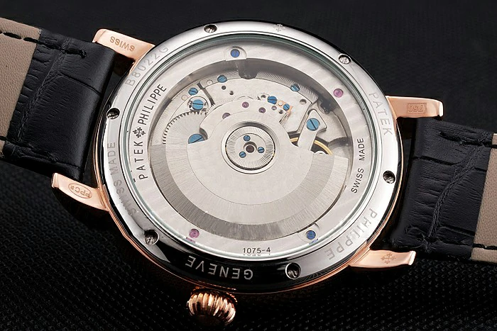 Patek Philippe Classic Tourbillon Power Reserve Black And White Dial Rose Gold Case Black Leather Strap new121077