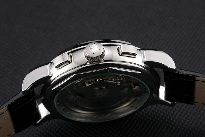 Patek Philippe Perpetual Calendar Tourbillon Two Tone Dial Stainless Steel Case Black Leather Strap new121084