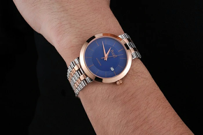 Piaget Traditional Blue Dial Gold Case Two Tones Stainless Steel Strap new121267