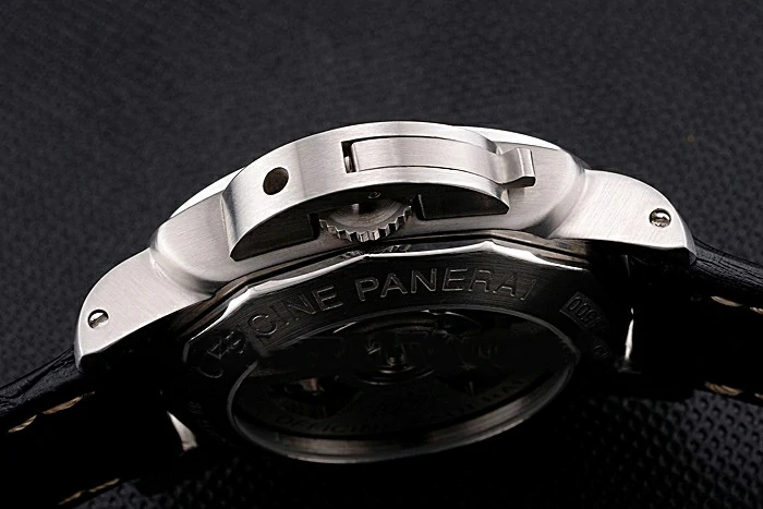 Panerai Luminor Marina 1950 Black Dial Brushed Steel Case Black Embossed Leather Strap new121403