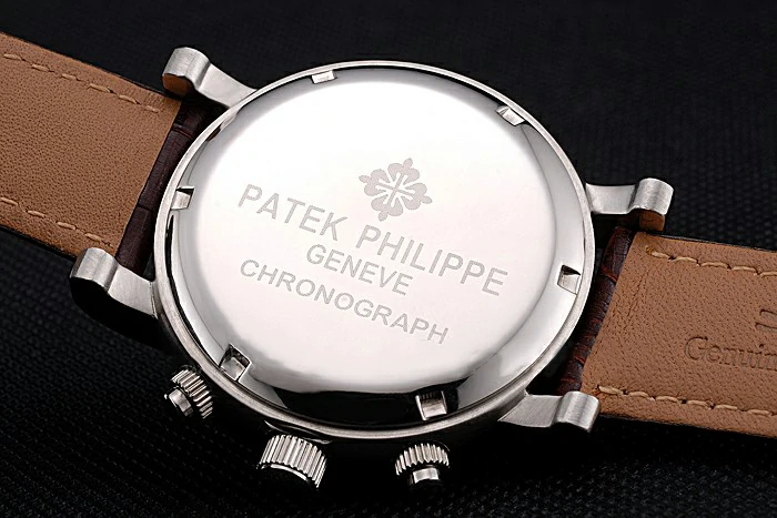 Patek Phillipe Grand Complications Hobnail Bezel Roman Numerals Brown Leather Strap new121413