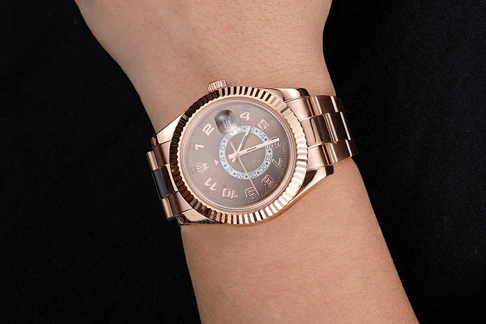 Rolex Sky Dweller Brown Dial Rose Gold Case Ad Bracelet new121557