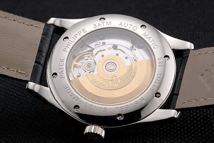 Patek Philippe Calatrava Black Dial Stainless Steel Case Black Leather Strap new121579