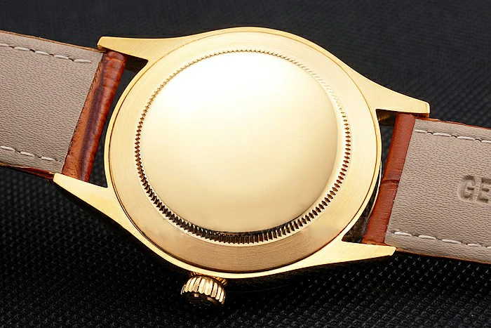 Rolex Cellini Gold Dial And Markings Gold Case Light Brown Leather Strap new121620