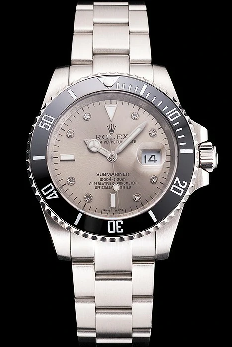 Rolex Submariner Silver Dial Diamond Markings Black Bezel Stainless Steel Case And Bracelet new121626
