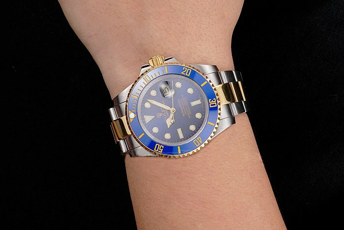Rolex Submariner Blue Dial And Bezel Two Tone Steel Gold Bracelet new121627