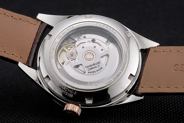 Tag Heuer Carrera Calibre 5 White Dial Rose Gold Case Brown Leather Strap new121632