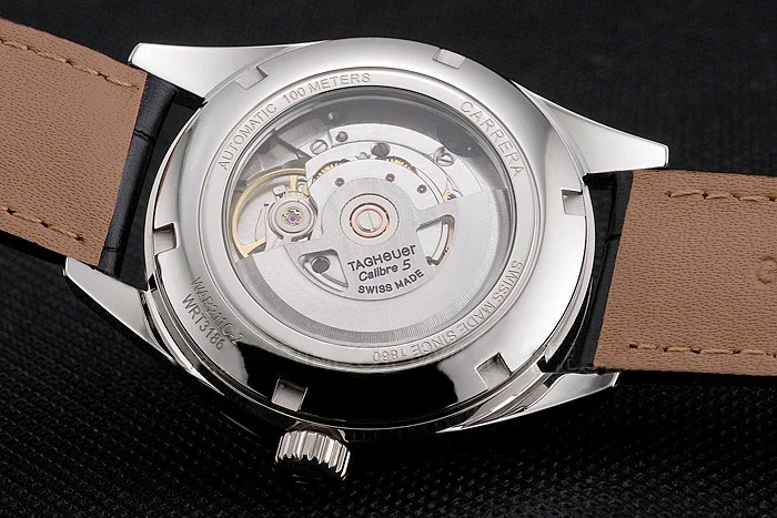 Tag Heuer Carrera Calibre 5 Black Dial Stainless Steel Case Black Leather Strap new121634