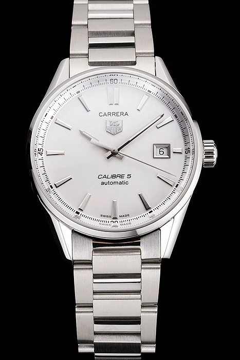 Tag Heuer Carrera Calibre 5 Silver Dial Stainless Steel Case And Bracelet new121640