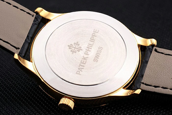 Patek Philippe Calatrava Gold Dial Gold Case Black Leather Strap new121936