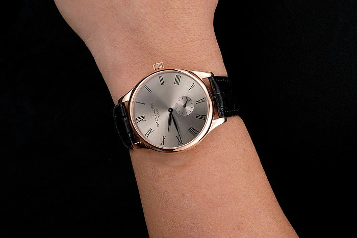 Patek Philippe Calatrava Gray Dial Rose Gold Case Black Leather Strap new121937