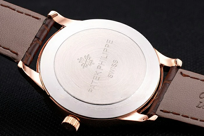 Patek Philippe Calatrava White Dial Rose Gold Case Brown Leather Strap new121938