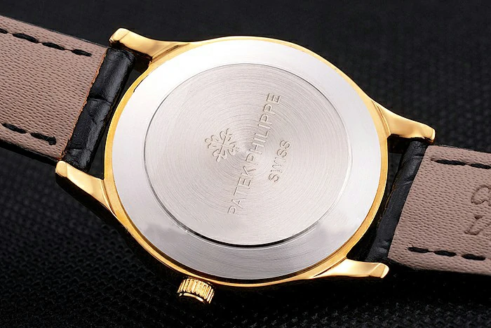 Patek Philippe Calatrava Gold Dial And Case Gold Case Black Leather Strap new121944