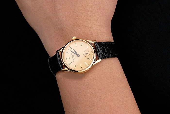 Patek Philippe Calatrava Gold Dial And Case Gold Case Black Leather Strap new121944