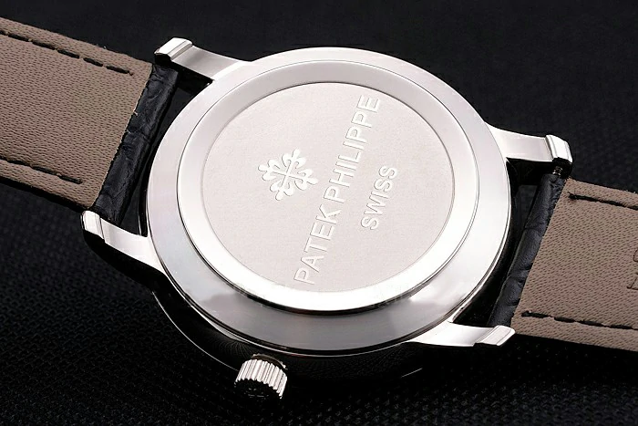 Patek Philippe Calatrava Date White Embossed Dial Stainless Steel Case Black Leather Strap new121953