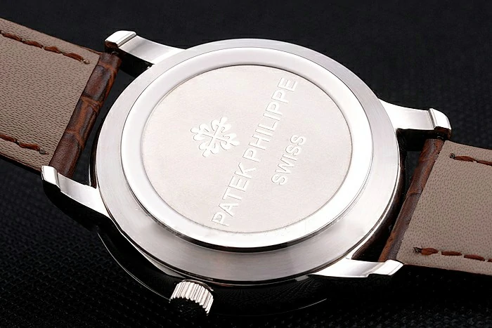 Patek Philippe Calatrava Date White Embossed Dial Stainless Steel Case Brown Leather Strap new121954