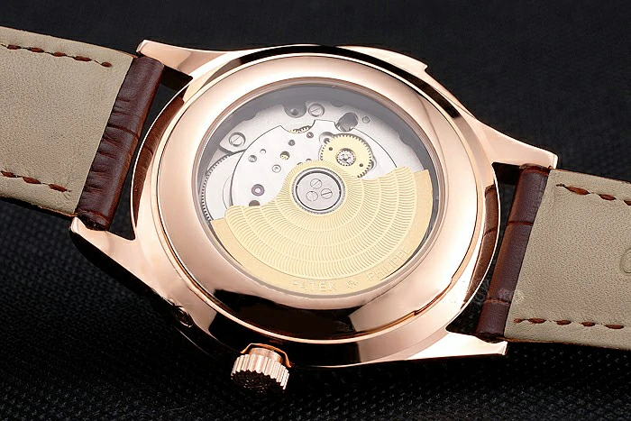 Patek Philippe Grand Complications Perpetual Calendar White Dial Rose Gold Case Diamond Bezel Brown Leather Strap new121986