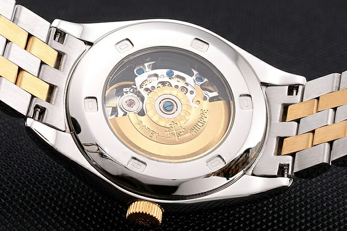 Patek Philippe Calatrava Openworked Stainless Steel Case Gold Bezel Two Tone Bracelet new122007