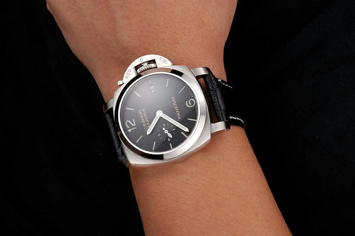 Panerai Luminor Marina Date Black Dial Stainless Steel Case Black Leather Strap new122088