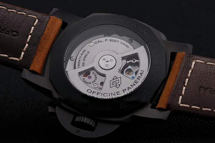 Panerai Luminor GMT Ceraica Black Dial Black Case Brown Leather Strap new122101