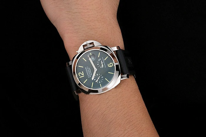 Panerai Luminor Power Reserve Black Hobnail Pattern Dial Stainless Stel Case Black Rubber Strap new122226